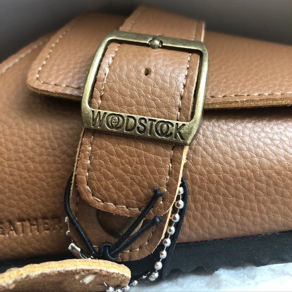WOODSTOCK Mens Leather Sandals Size 12M Tan Color Skip On New